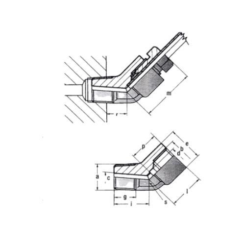 Joelho 45G D6mm 1/8 BSP