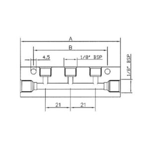 Repartidor Simples com 5 vias 1/8 BSP - Image 1