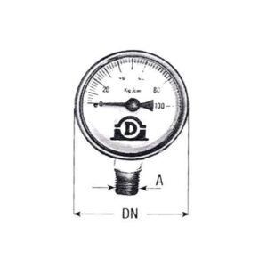 Manómetro DN63 250Bar G1/4 Vertical sem Glicerina - Image 1