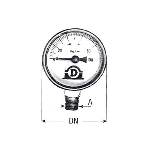 Manómetro DN63 250Bar G1/4 Vertical sem Glicerina