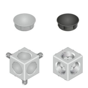União de Cubo 30/3 cmo Fixação com Tampa Cinza - Image 1