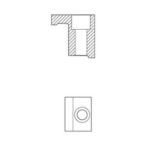 Grampo TM065/TM080 com 2 Furos para M6 T=50 - Image 1