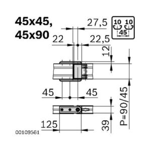 Articulação para Braço de Suporte 45x90 DesignLine - Image 1